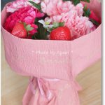 日比谷花壇の母の日ギフト2020そのまま飾れるブーケ・ストロベリーピンクが可愛い♪